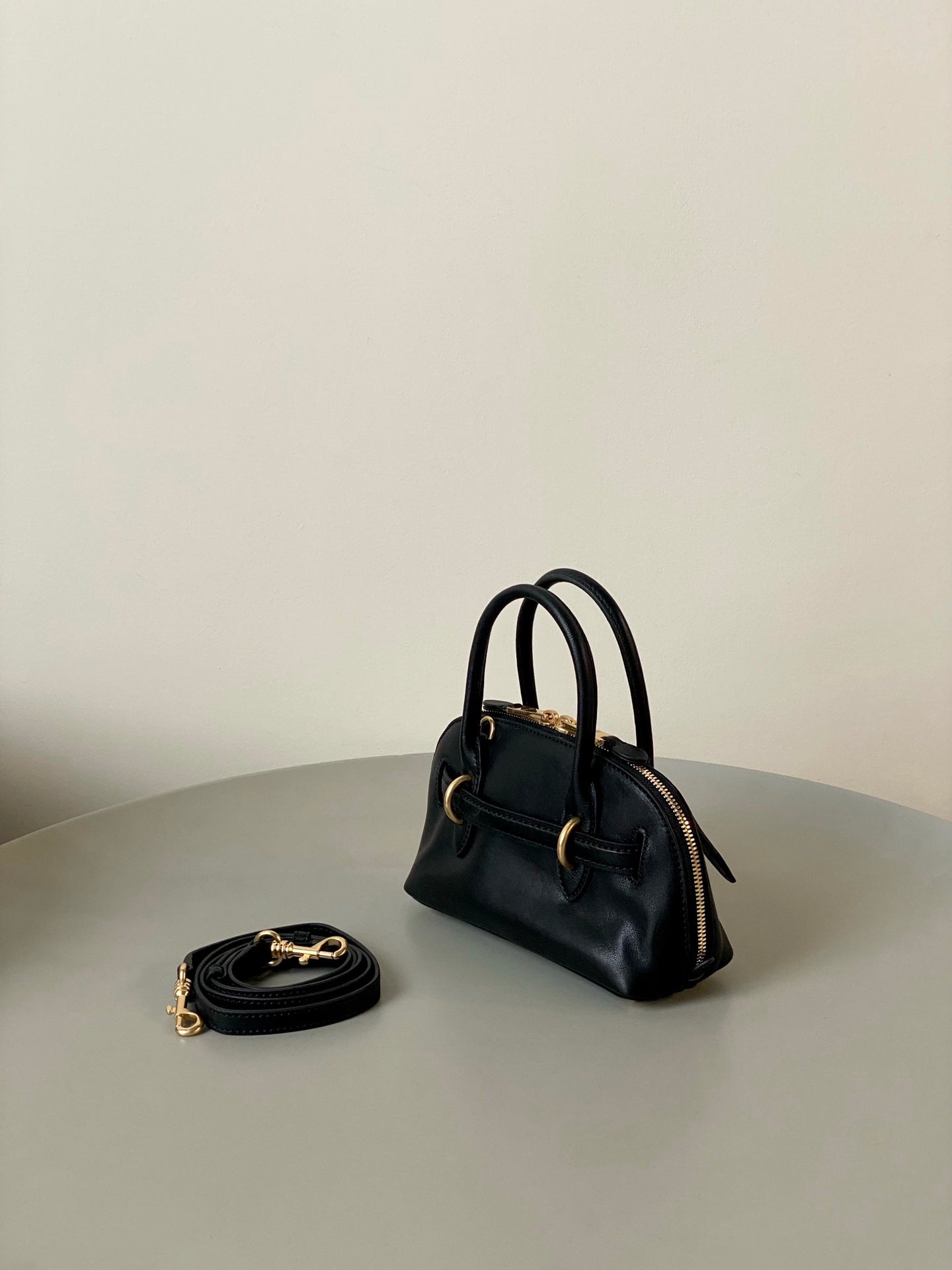 MIU MIU AVENTURE NAPPA MINI BAG 21 IN BLACK CALFSKIN GOLD HARDWARE