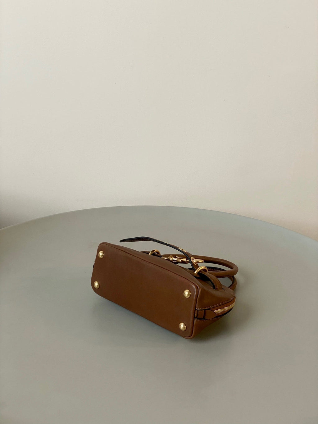 MIU MIU AVENTURE NAPPA MINI BAG 21 IN RUSSET BROWN CALFSKIN GOLD HARDWARE