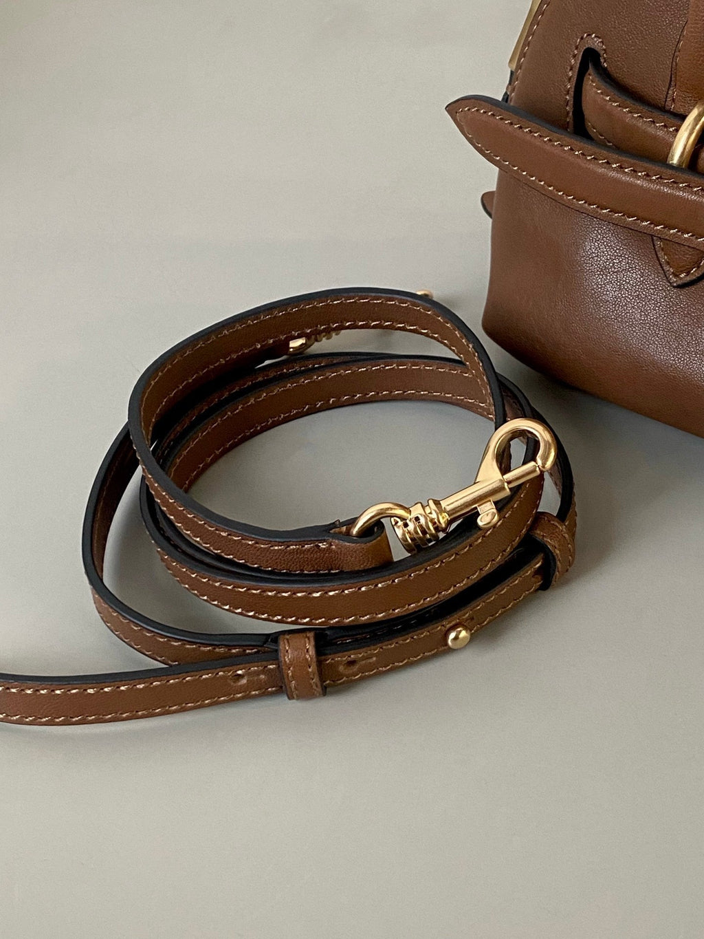 MIU MIU AVENTURE NAPPA MINI BAG 21 IN RUSSET BROWN CALFSKIN GOLD HARDWARE