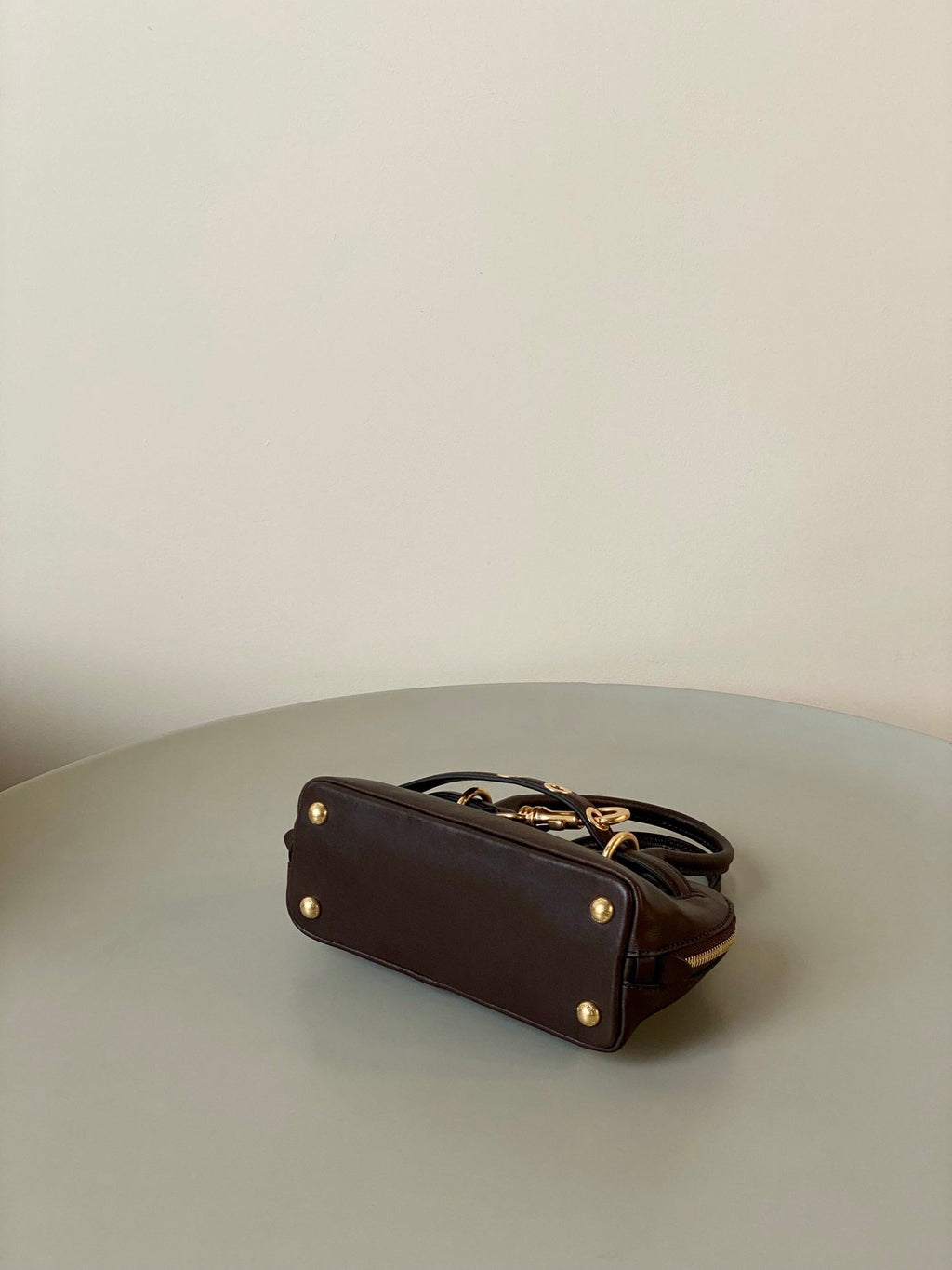 MIU MIU AVENTURE NAPPA MINI BAG 21 IN BRUNETTE BROWN CALFSKIN GOLD HARDWARE