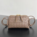 BOTTEGA VENETA CONCERT POUCH 18 IN MEDIUM BROWN LAMBSKIN