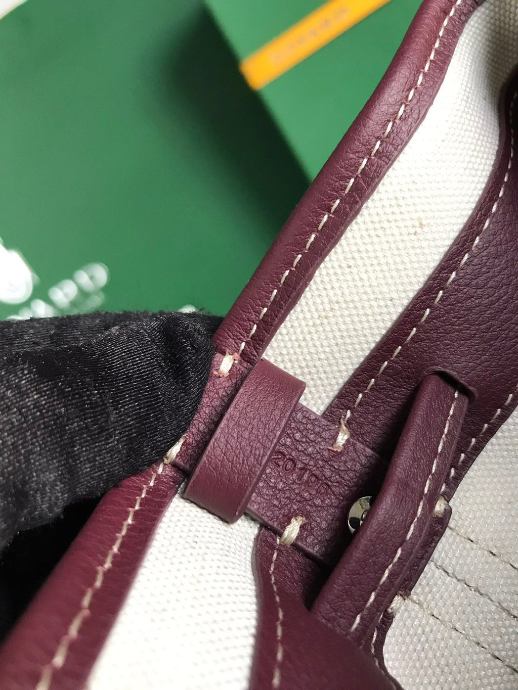 GOYARD PETIT FLOT BUCKET BAG 22 IN WINE RED GOYARDINE CANVAS AND LAMBSKIN TRIM