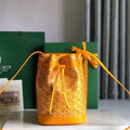 GOYARD PETIT FLOT BUCKET BAG 22 IN YELLOW GOYARDINE CANVAS AND LAMBSKIN TRIM