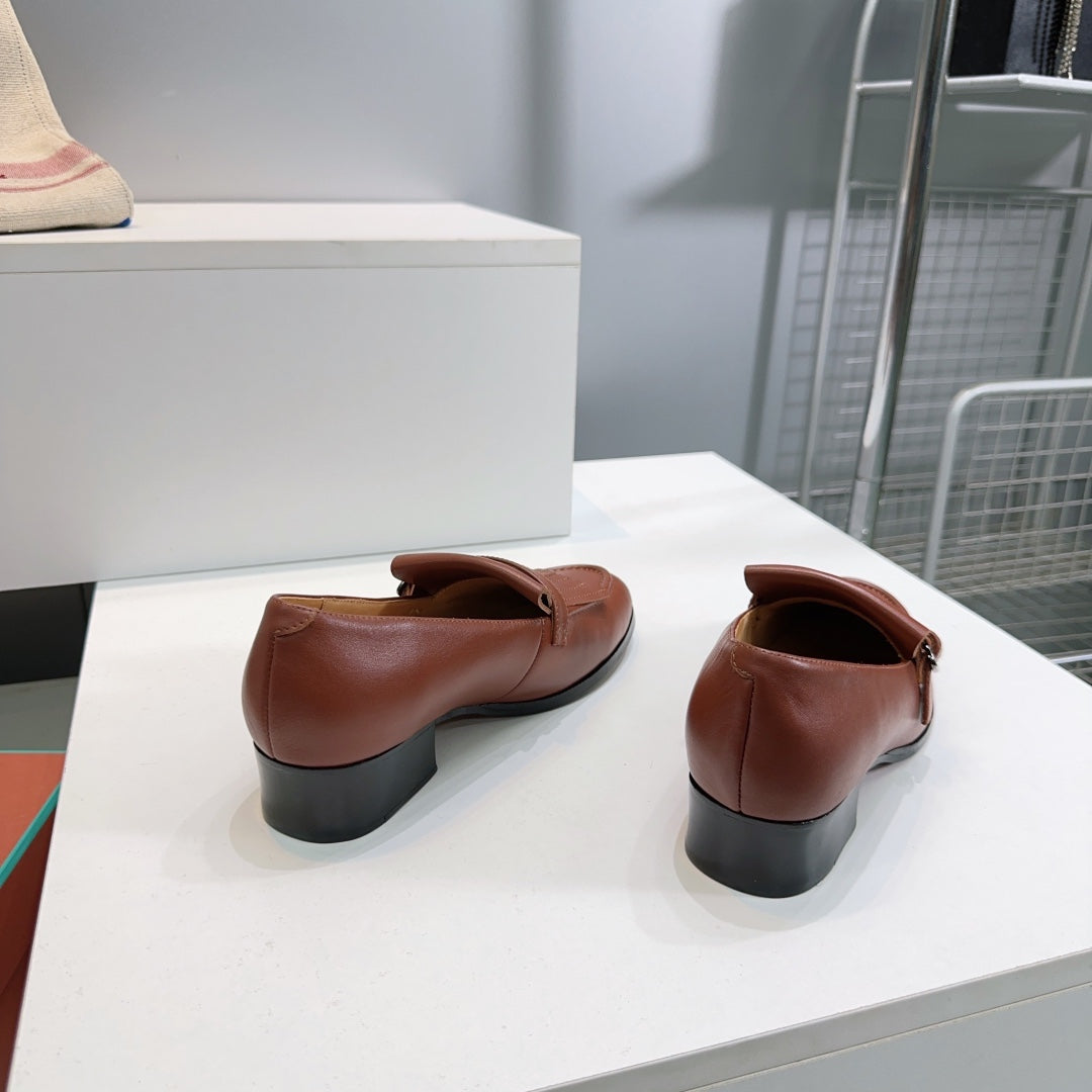 LP 25S PENNAN FRINGE LOAFER 35MM IN GLAZED HONEY CALFSKIN