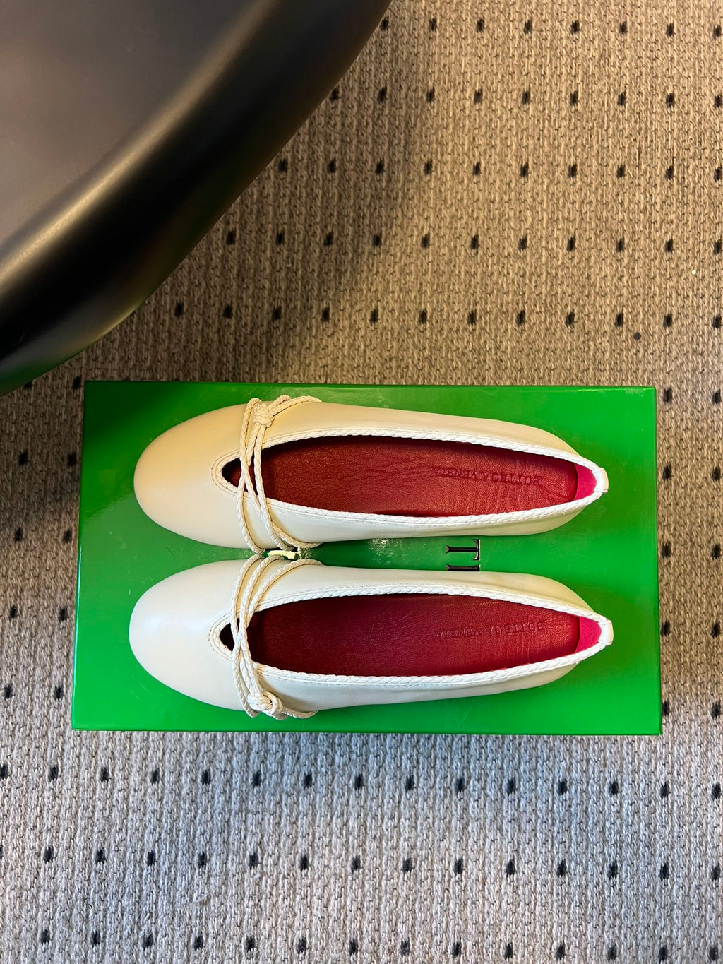 BOTTEGA VENETA 26S ESPADRILLE BALLET FLATS IN WHITE LAMBSKIN