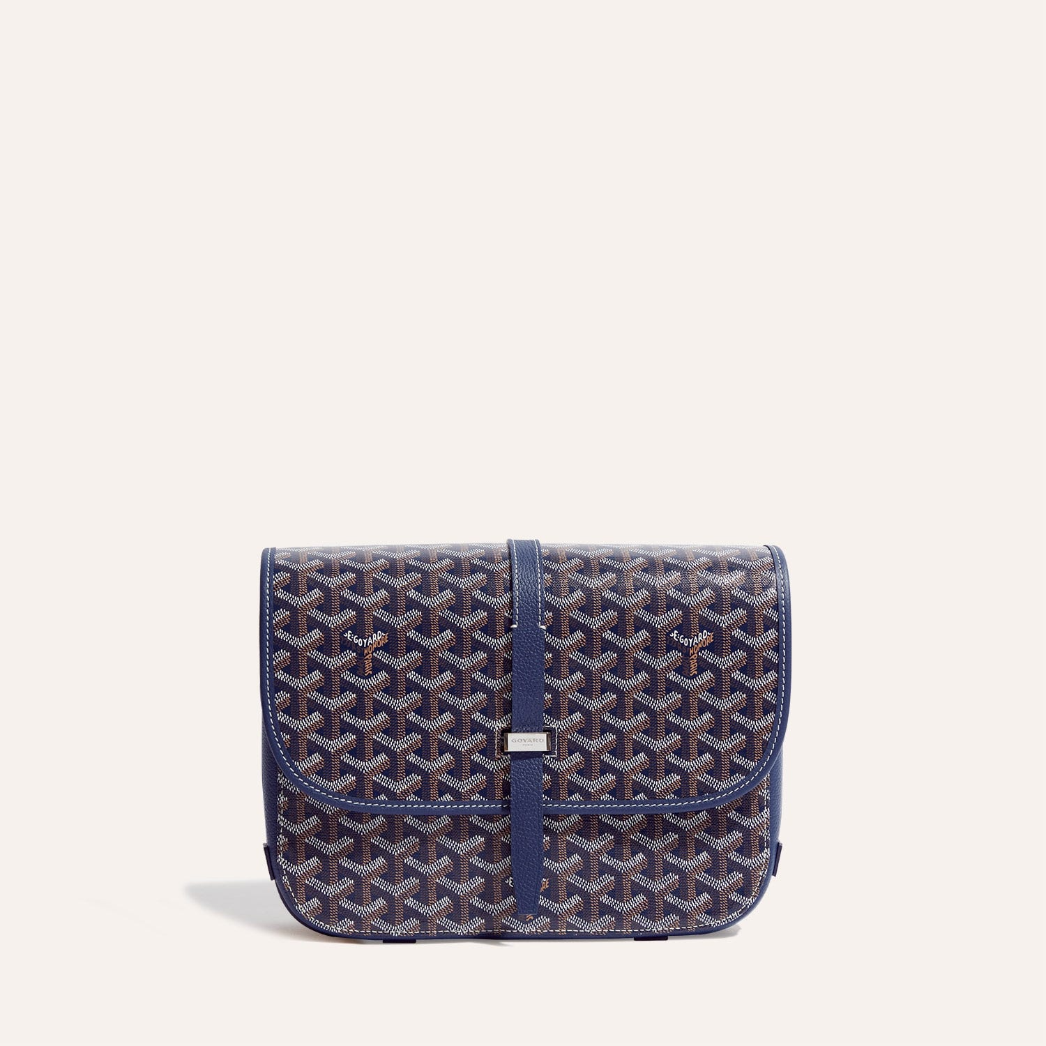GOYARD BELVEDERE MM BAG 28CM NAVY BLUE CANVAS