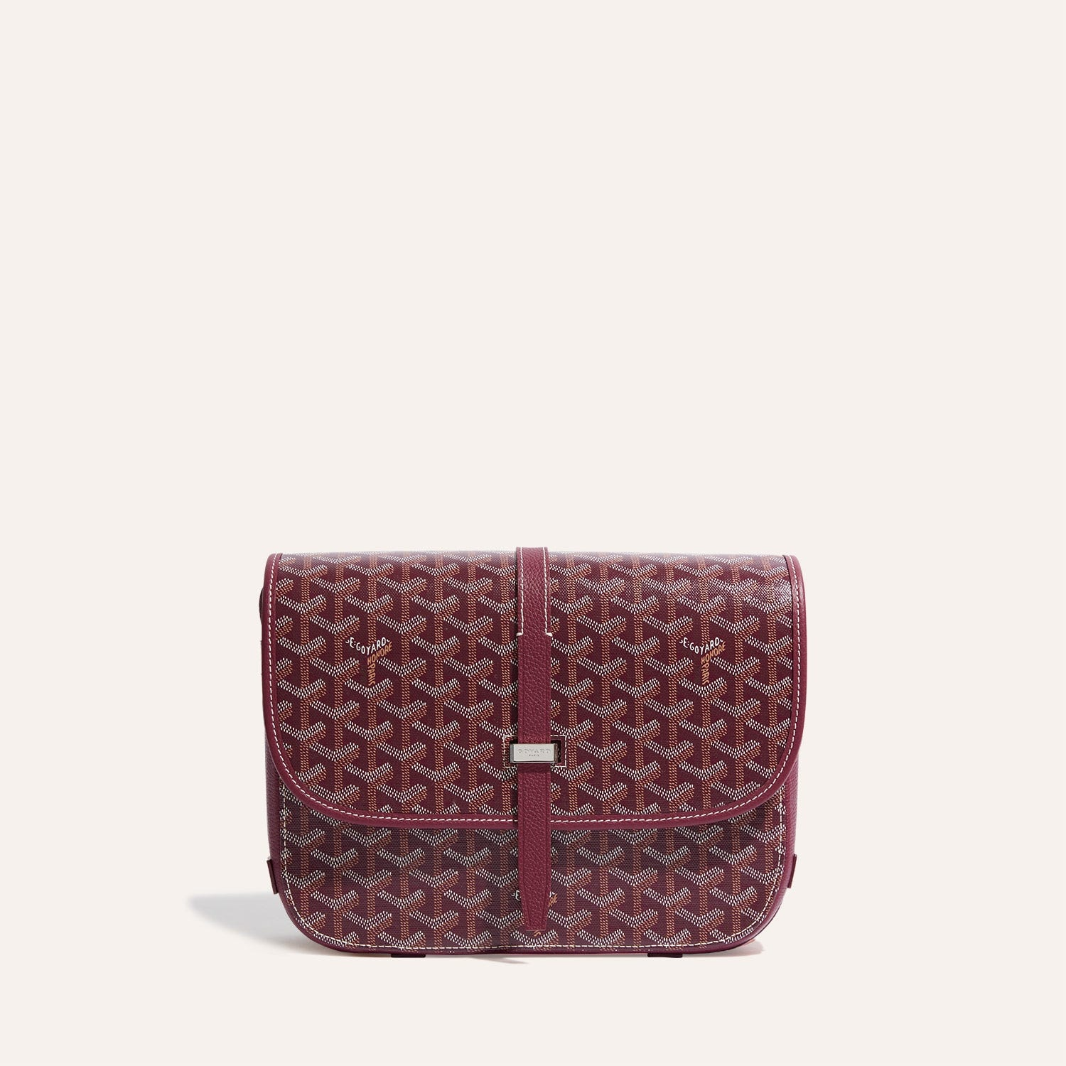 GOYARD BELVEDERE MM BAG 28CM BURGUNDY CANVAS