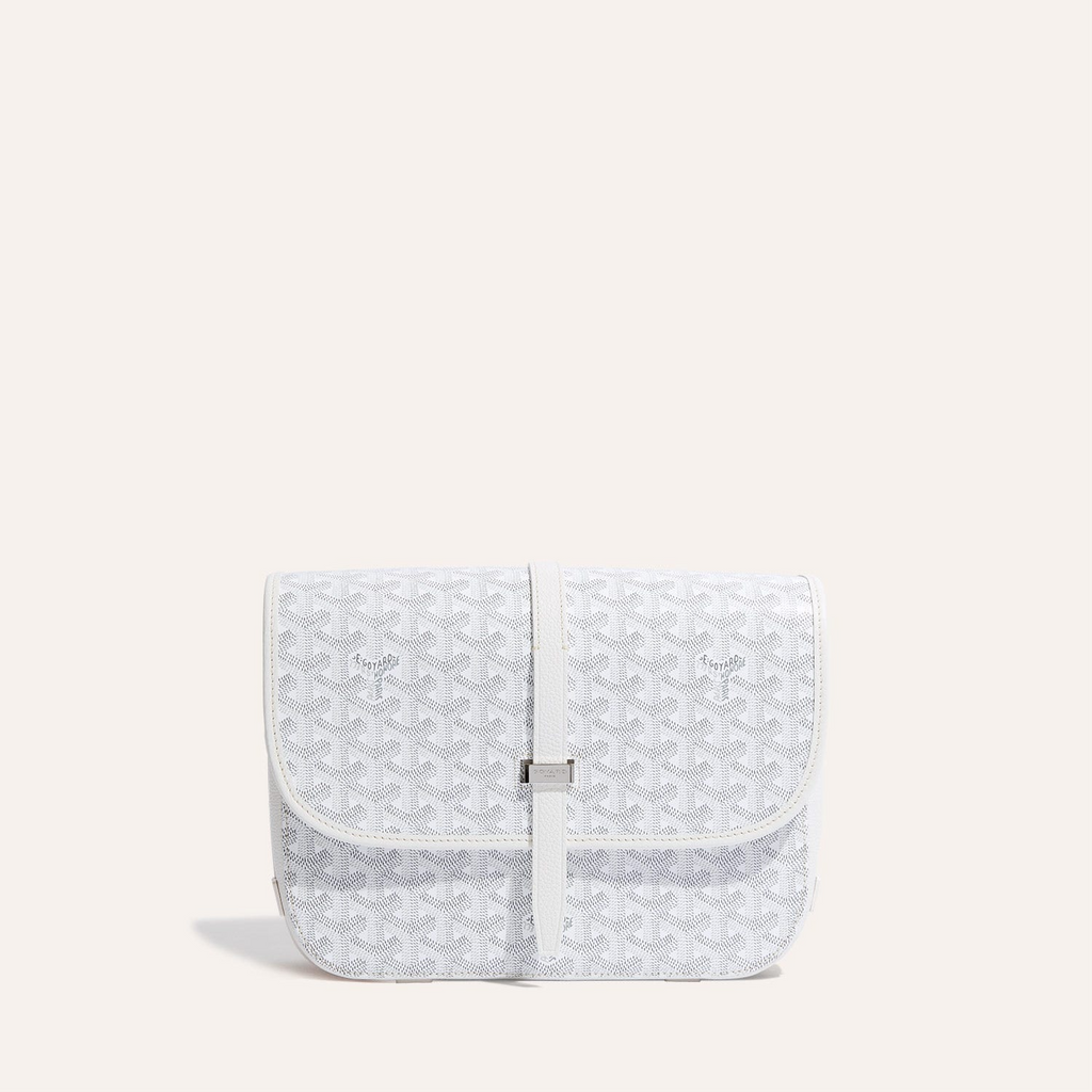 GOYARD BELVEDERE MM BAG 28CM WHITE CANVAS