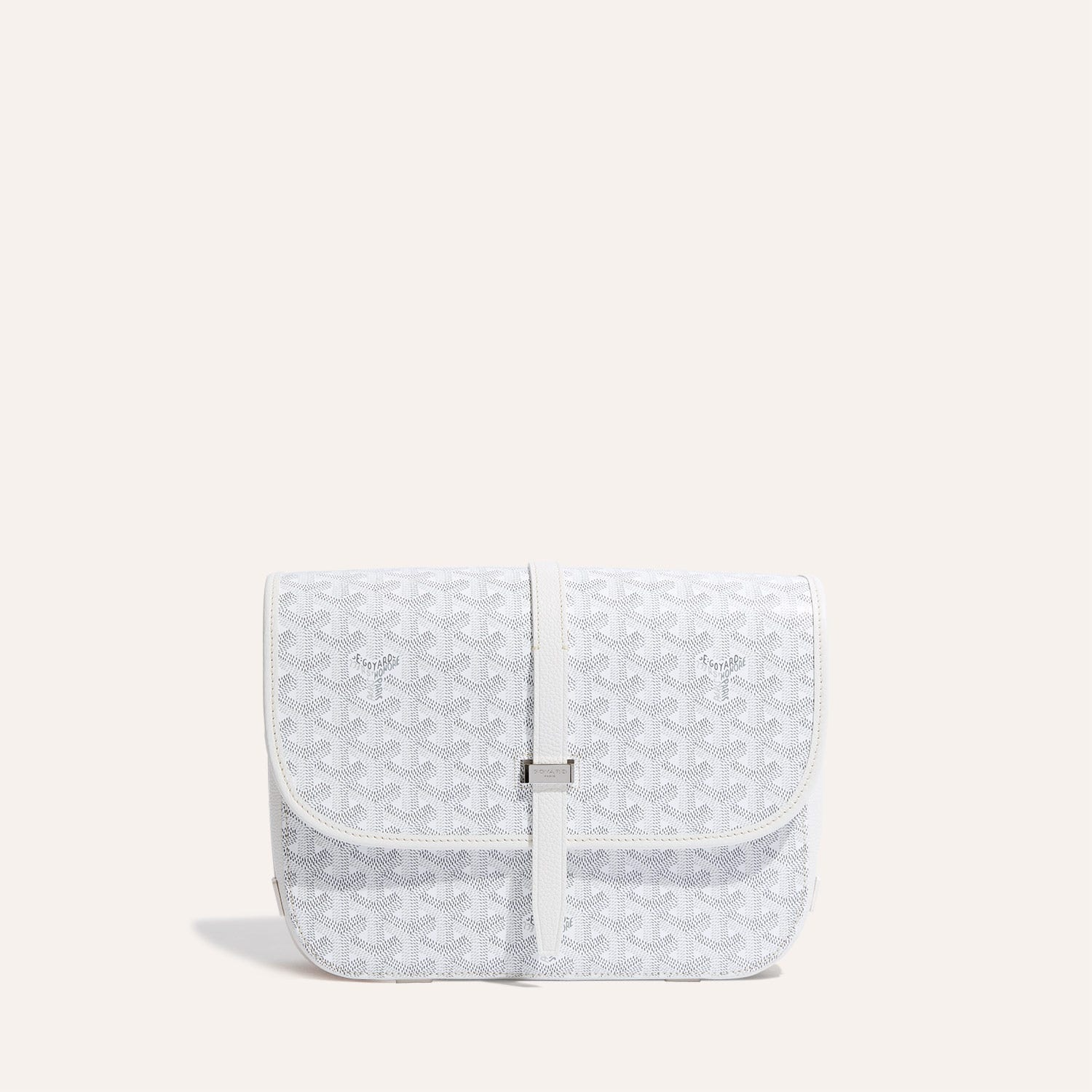 GOYARD BELVEDERE MM BAG 28CM WHITE CANVAS