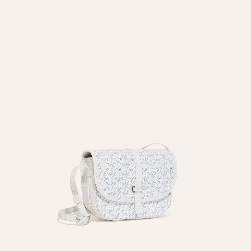 GOYARD BELVEDERE MM BAG 28CM WHITE CANVAS