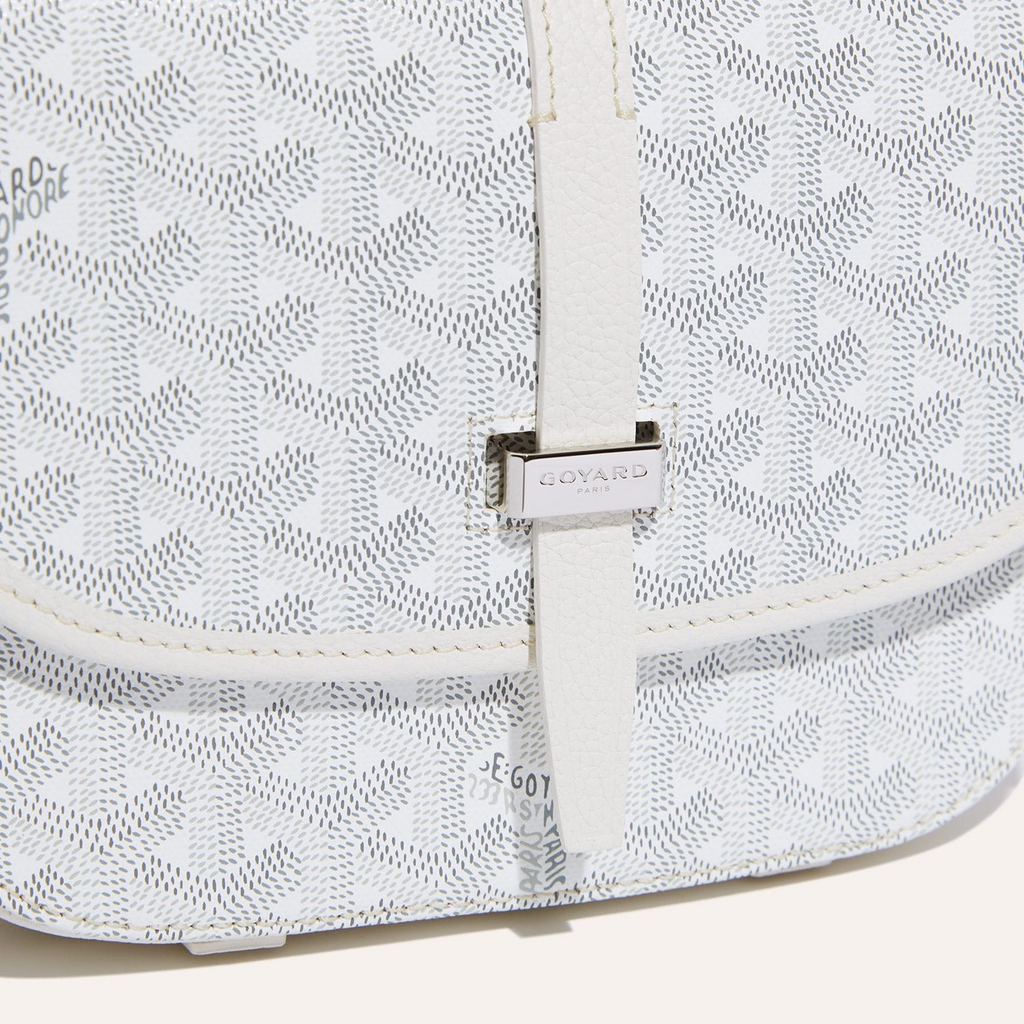 GOYARD BELVEDERE MM BAG 28CM WHITE CANVAS