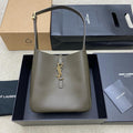 SAINT LAURENT LE 5 À 7 SUPPLE SMALL 22 BROWN CALFFKIN