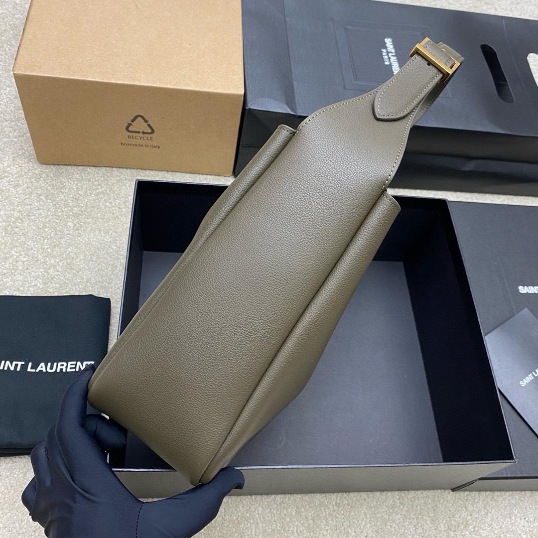 SAINT LAURENT LE 5 À 7 SUPPLE SMALL 22 BROWN CALFFKIN