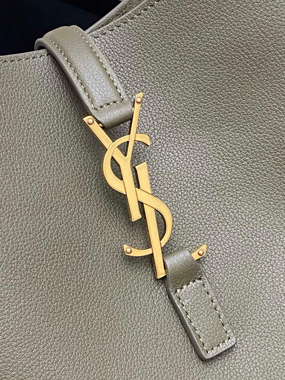 SAINT LAURENT LE 5 À 7 SUPPLE SMALL 22 BROWN CALFFKIN