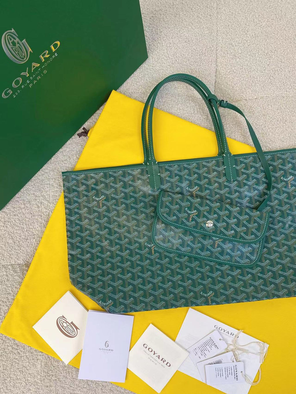 GOYARD SAINT LOUIS GM 40CM GREEN CANVAS