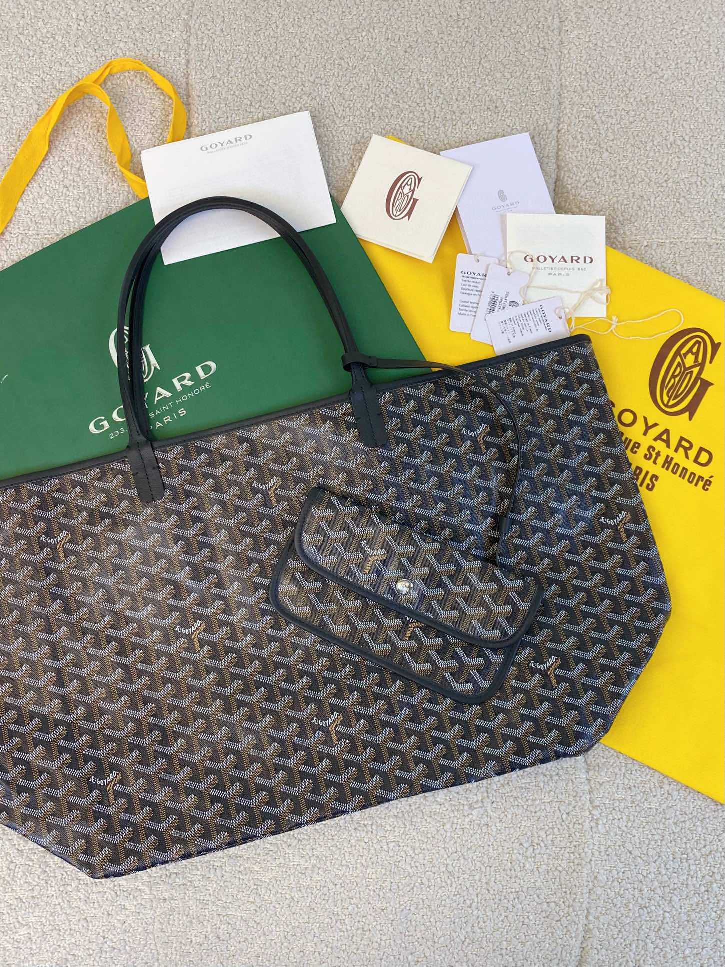 GOYARD SAINT LOUIS GM 40CM BLACK CANVAS