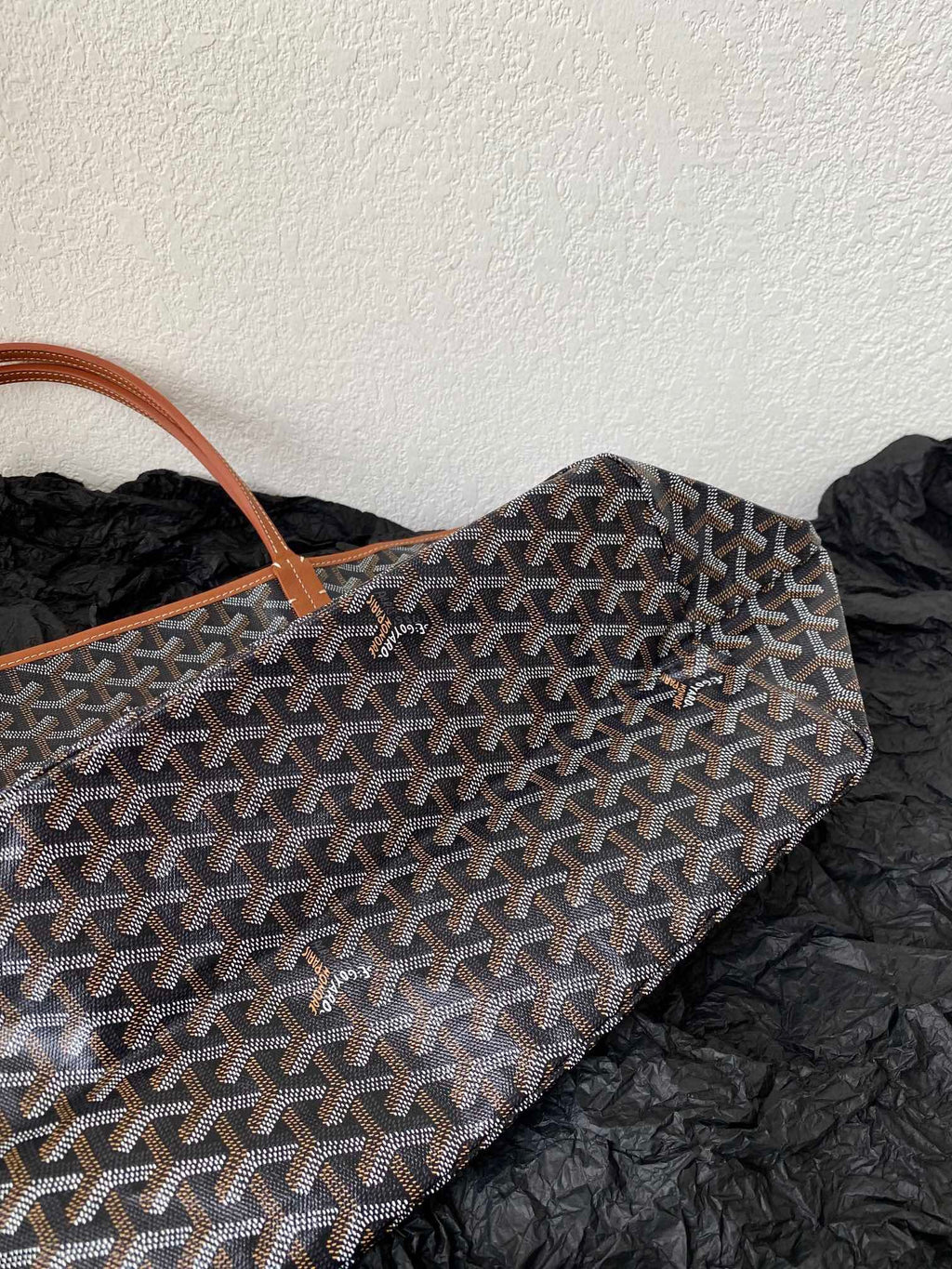 GOYARD SAINT LOUIS GM 40CM BLACK AND TAN CANVAS