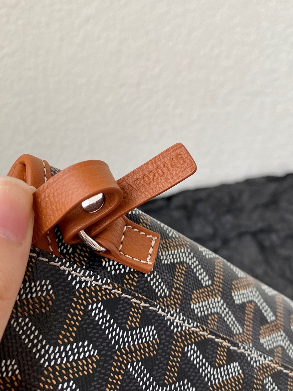 GOYARD SAINT LOUIS GM 40CM BLACK AND TAN CANVAS
