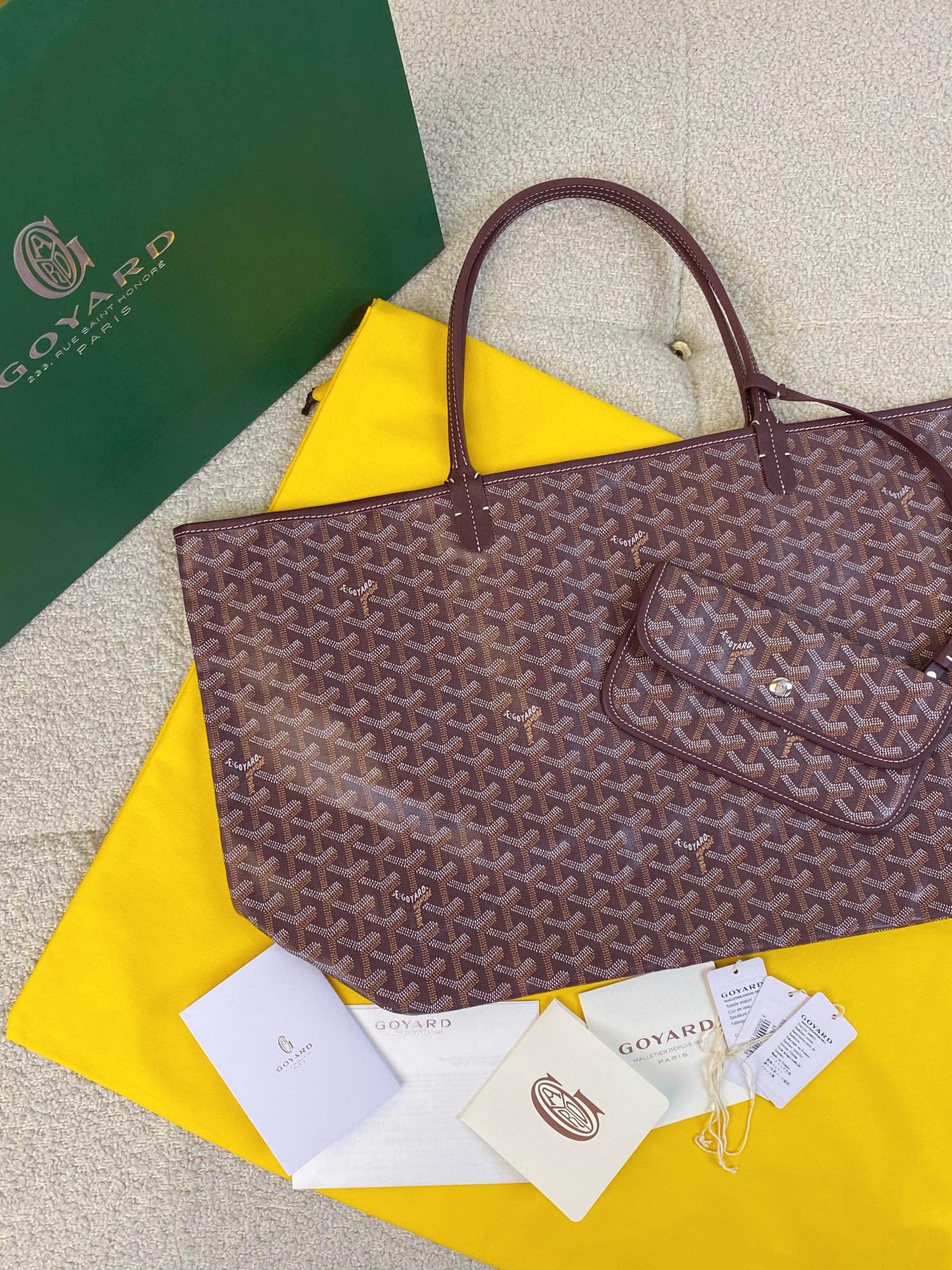 GOYARD SAINT LOUIS GM 40CM BURGUNDY CANVAS