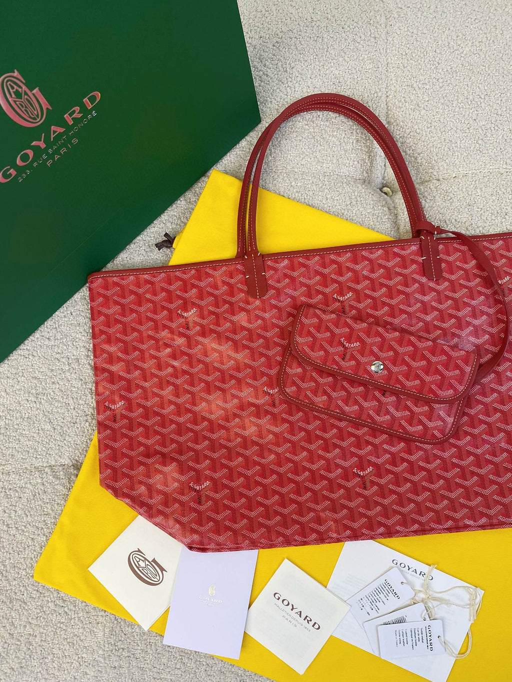 GOYARD SAINT LOUIS GM 40CM RED CANVAS