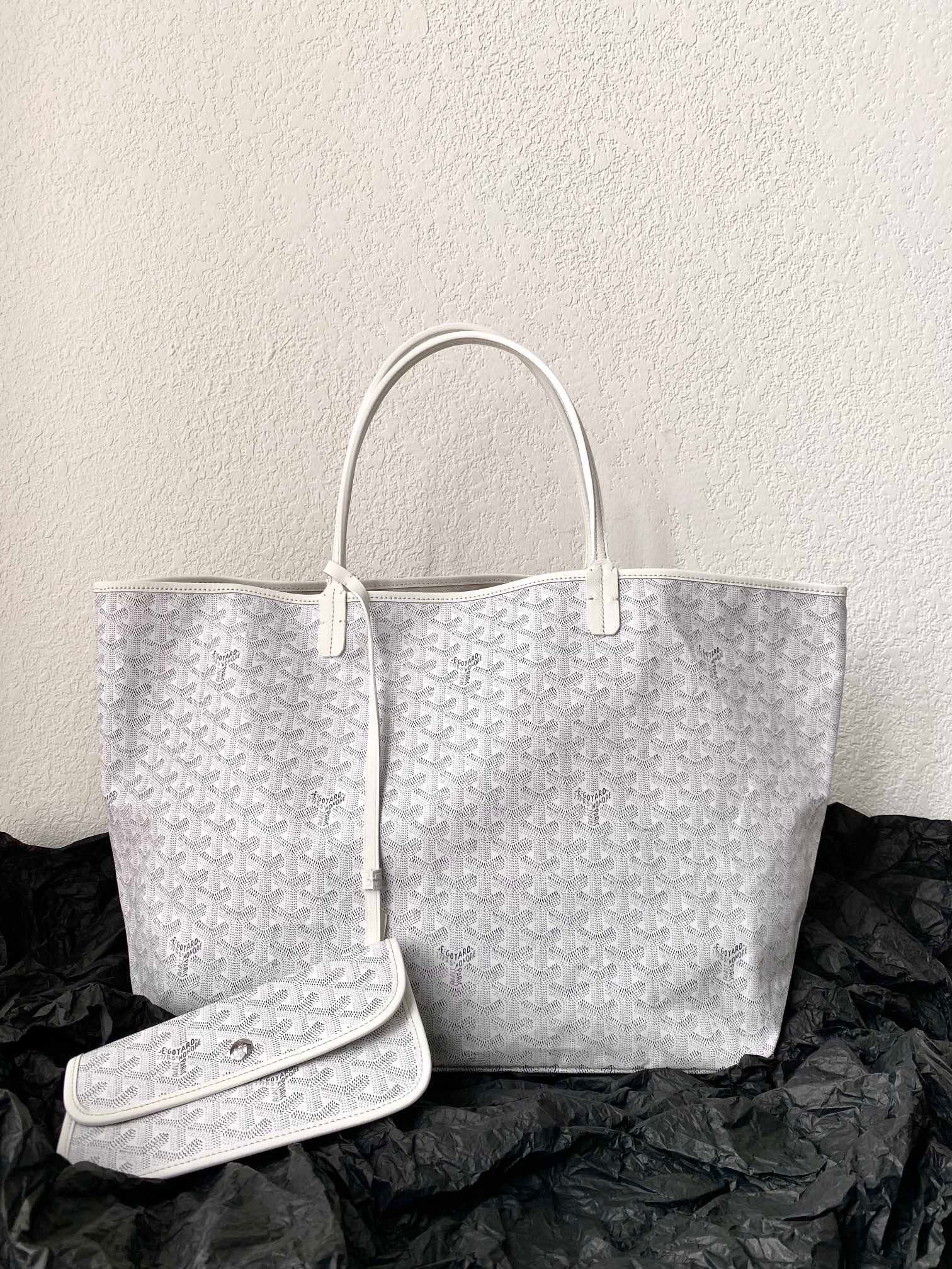 GOYARD SAINT LOUIS GM 40CM WHITE CANVAS