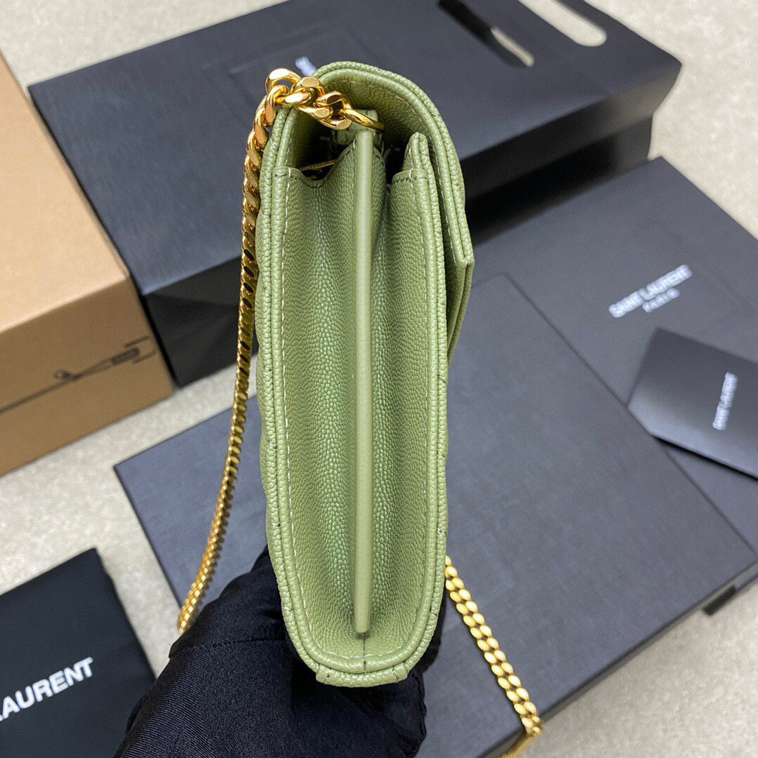 SAINT LAURENT MONOGRAM WOC 22 PEAR