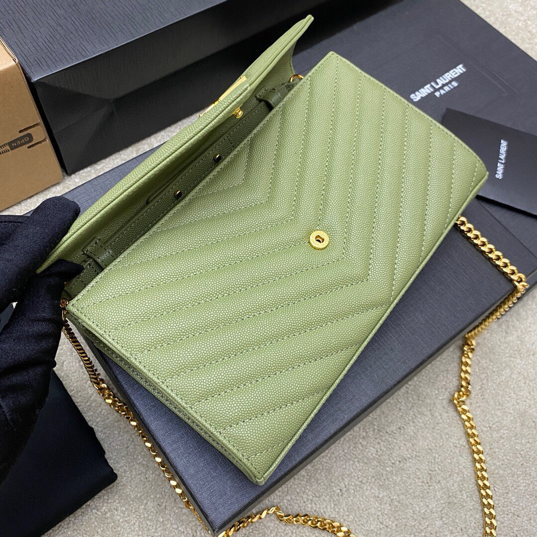 SAINT LAURENT MONOGRAM WOC 22 PEAR