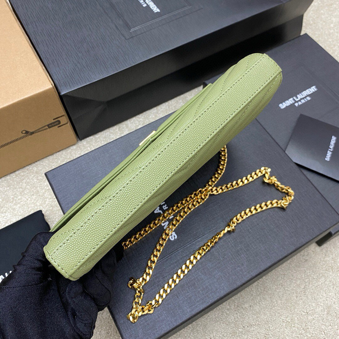 SAINT LAURENT MONOGRAM WOC 22 PEAR