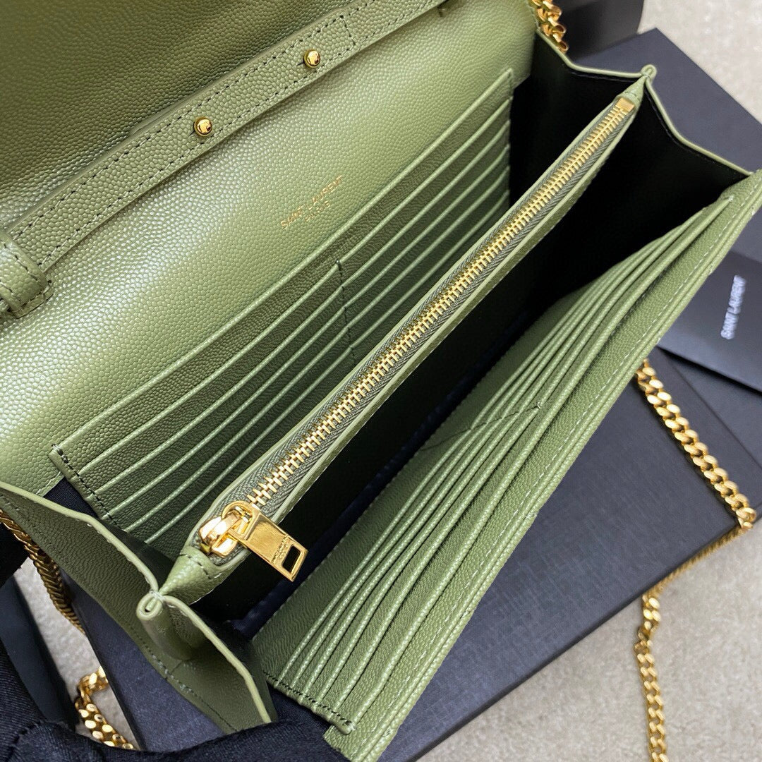 SAINT LAURENT MONOGRAM WOC 22 PEAR