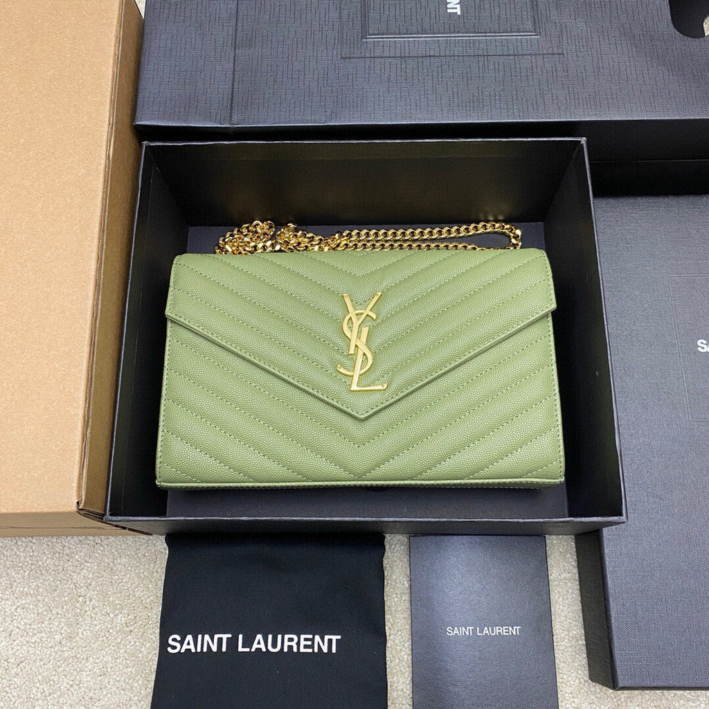 SAINT LAURENT MONOGRAM WOC 22 PEAR