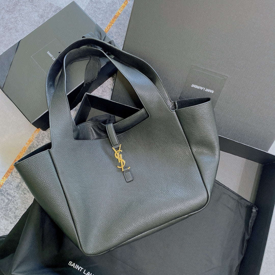 SAINT LAURENT LE 5 À 7 BEA IN GRAINED LEATHER BLACK