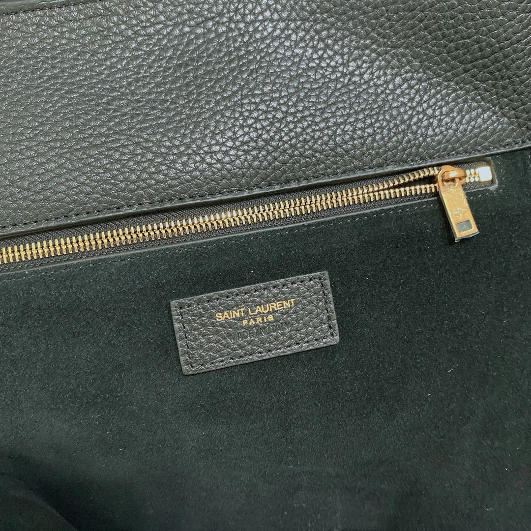 SAINT LAURENT LE 5 À 7 BEA IN GRAINED LEATHER BLACK