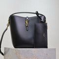 SAINT LAURENT LE 37 MEDIUM BUCKET BAG 26 IN BLACK CALFSKIN GOLD HARDWARE