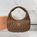 MIU MIU WANDER MATELASSE 29 BAG IN BROWN LAMBSKIN