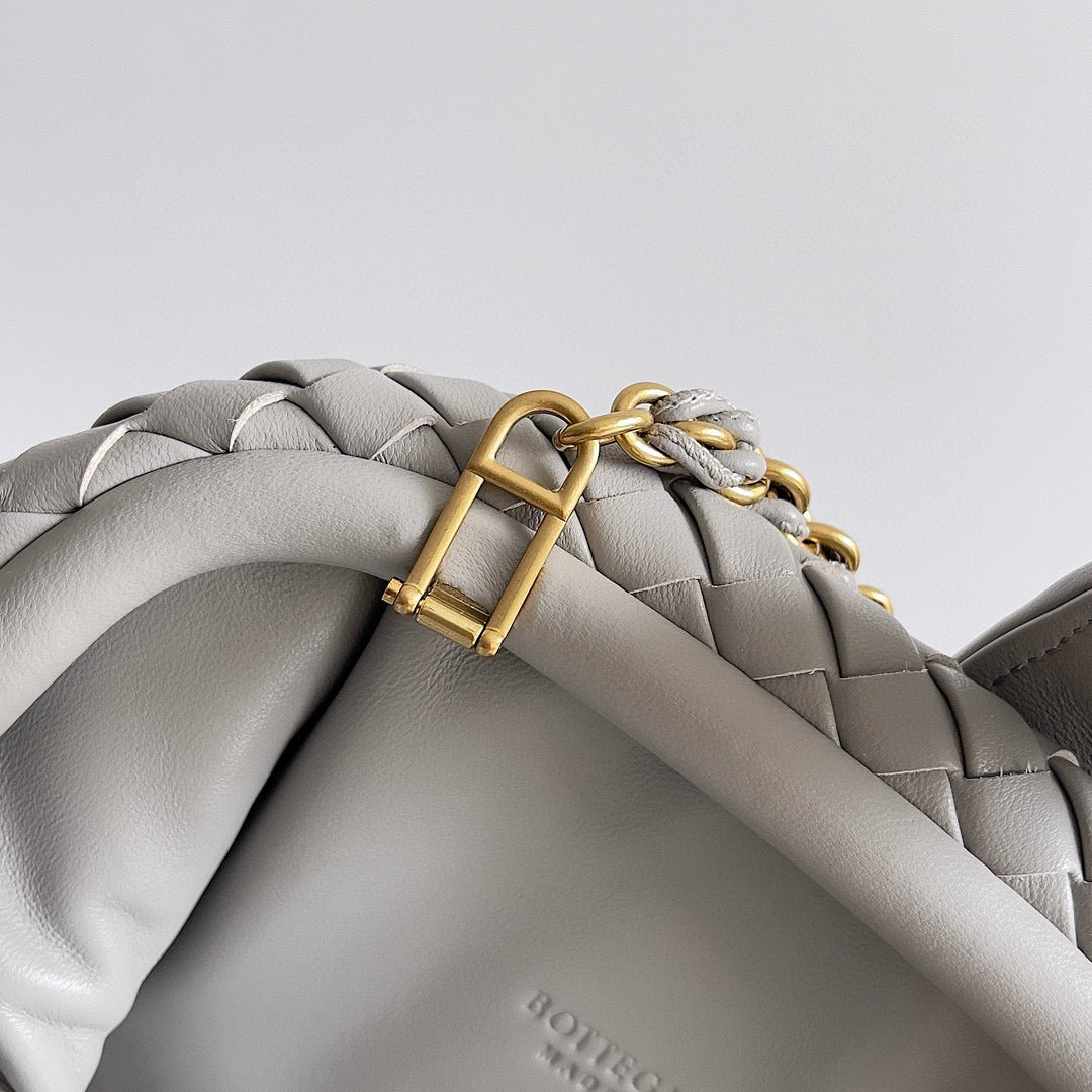 BOTTEGA VENETA Teen Lauren 1980 With Chain 27 PEARL CALFSKIN GHW