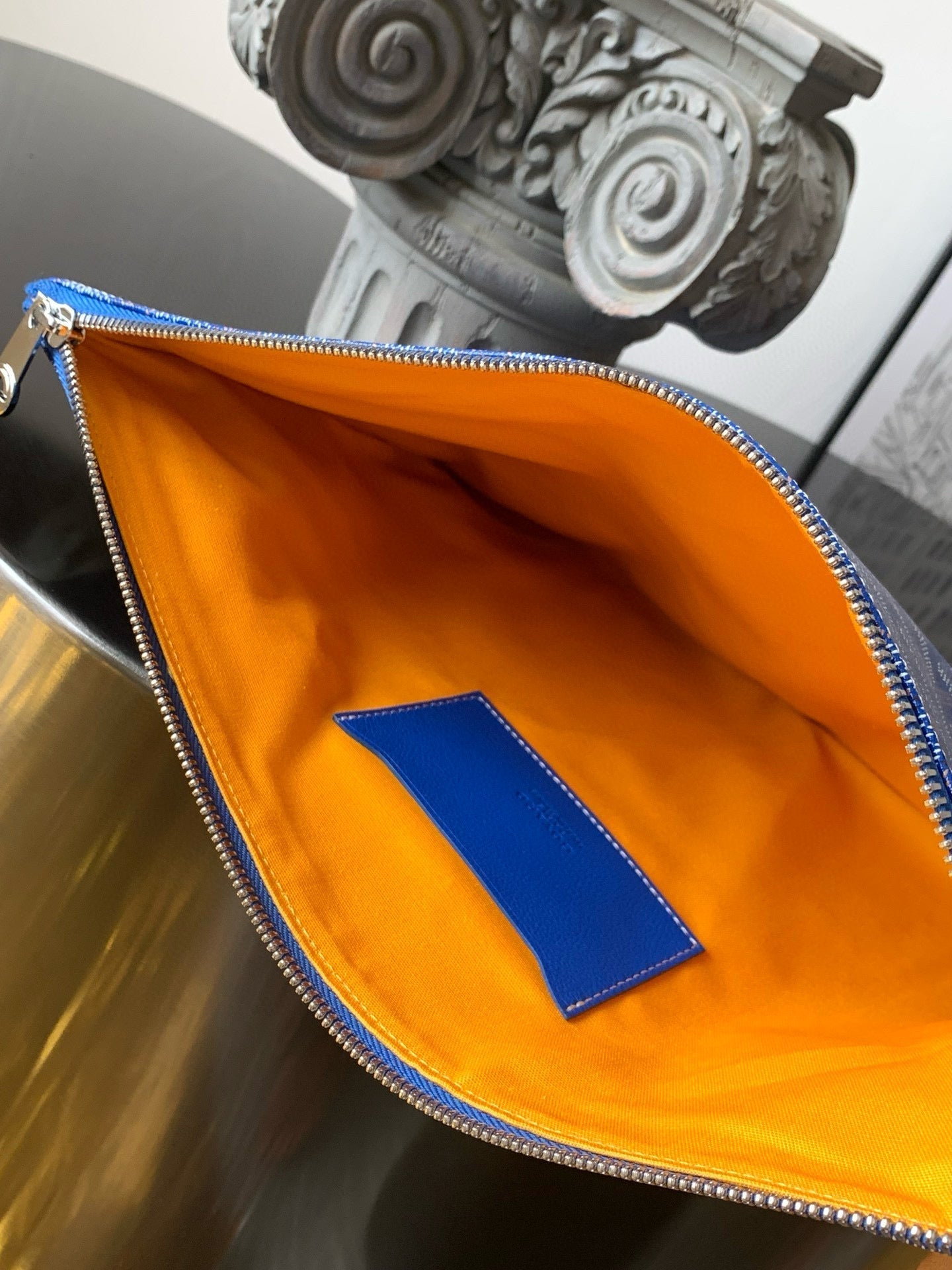 GOYARD SENAT POCHETTE IN SKY BLUE GOYARDINE CANVAS