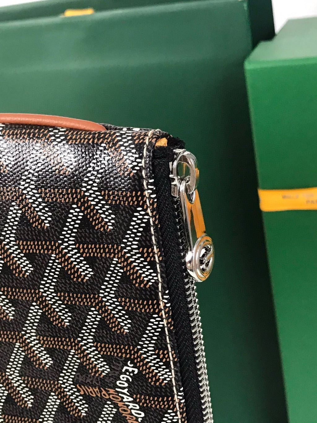 GOYARD SENAT POCHETTE IN NAVY BLUE GOYARDINE CANVAS