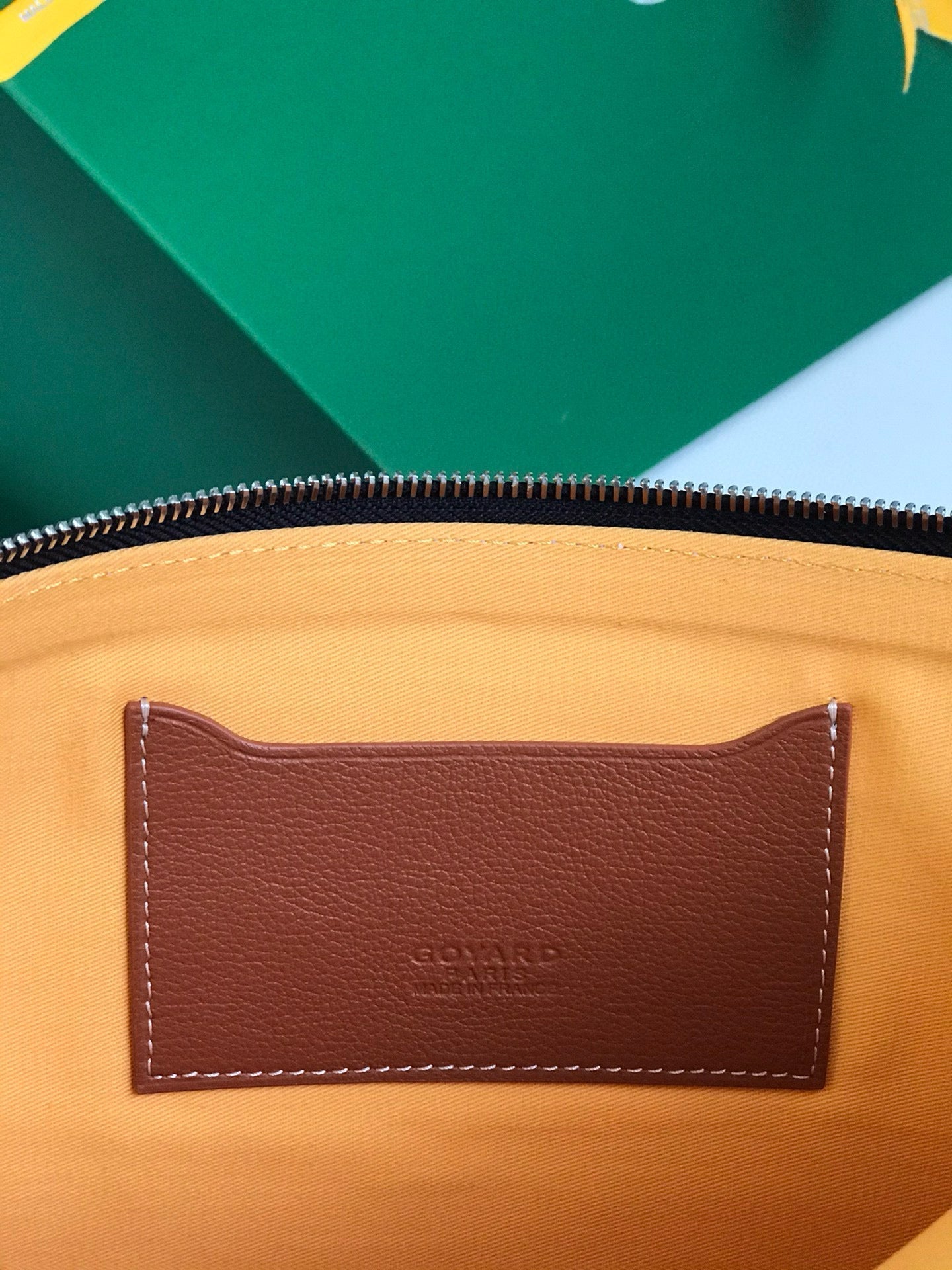 GOYARD SENAT POCHETTE IN NAVY BLUE GOYARDINE CANVAS