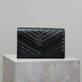 SAINT LAURENT WOC 23 IN BLACK CAVIAR LAMBSKIN SILVER HARDWARE