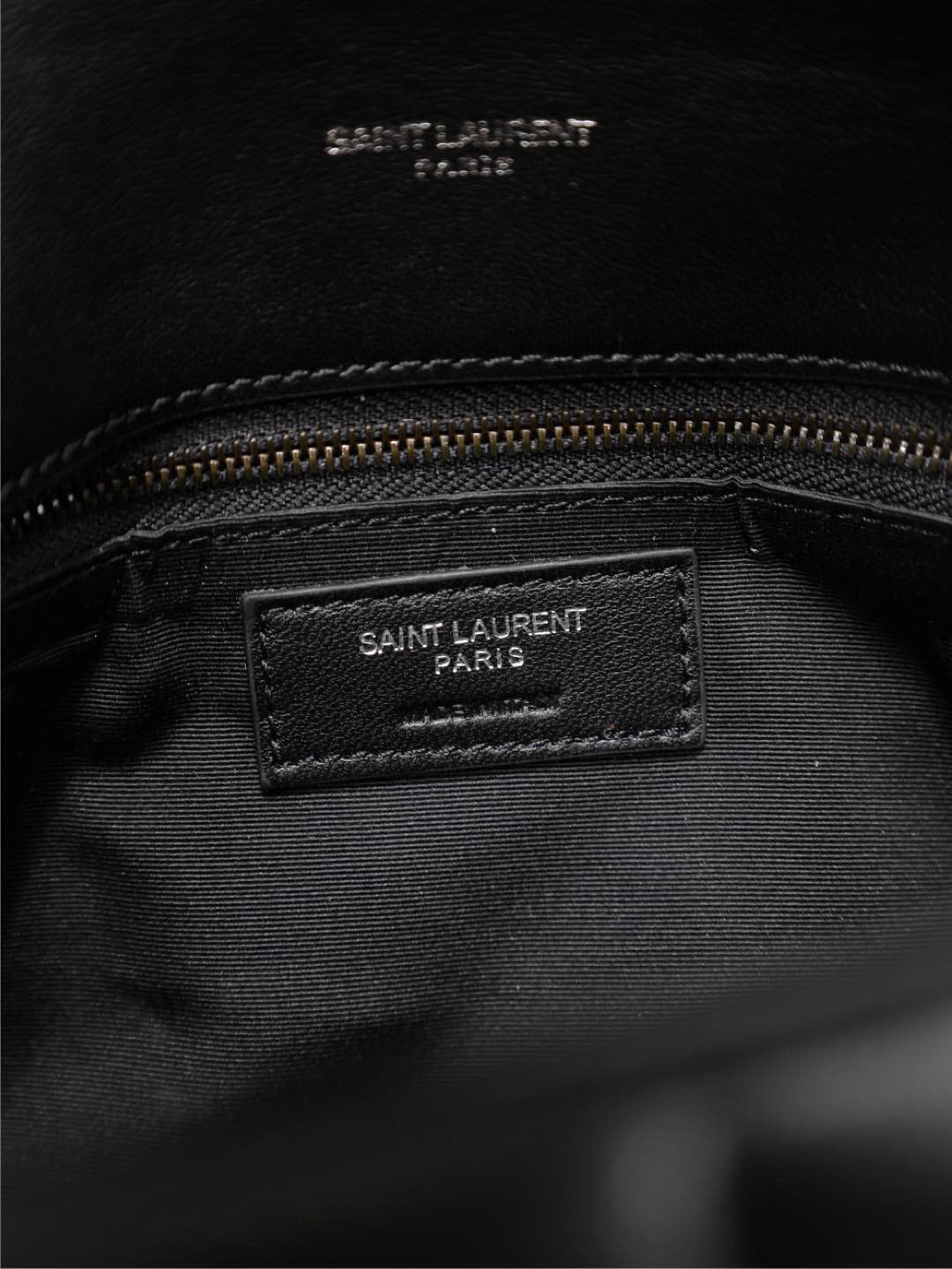 SAINT LAURENT LOULOU PUFFER MEDIUM 29 IN ALL BLACK SHEEPSKIN BLACK HARDWARE