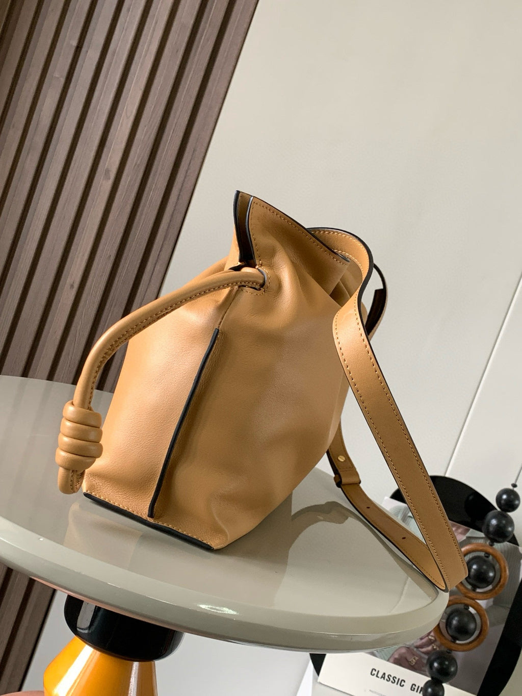 LOEWE LOE MEDIUM 30 FLAMENCO KNOT IN BEIGE LAMBSKIN