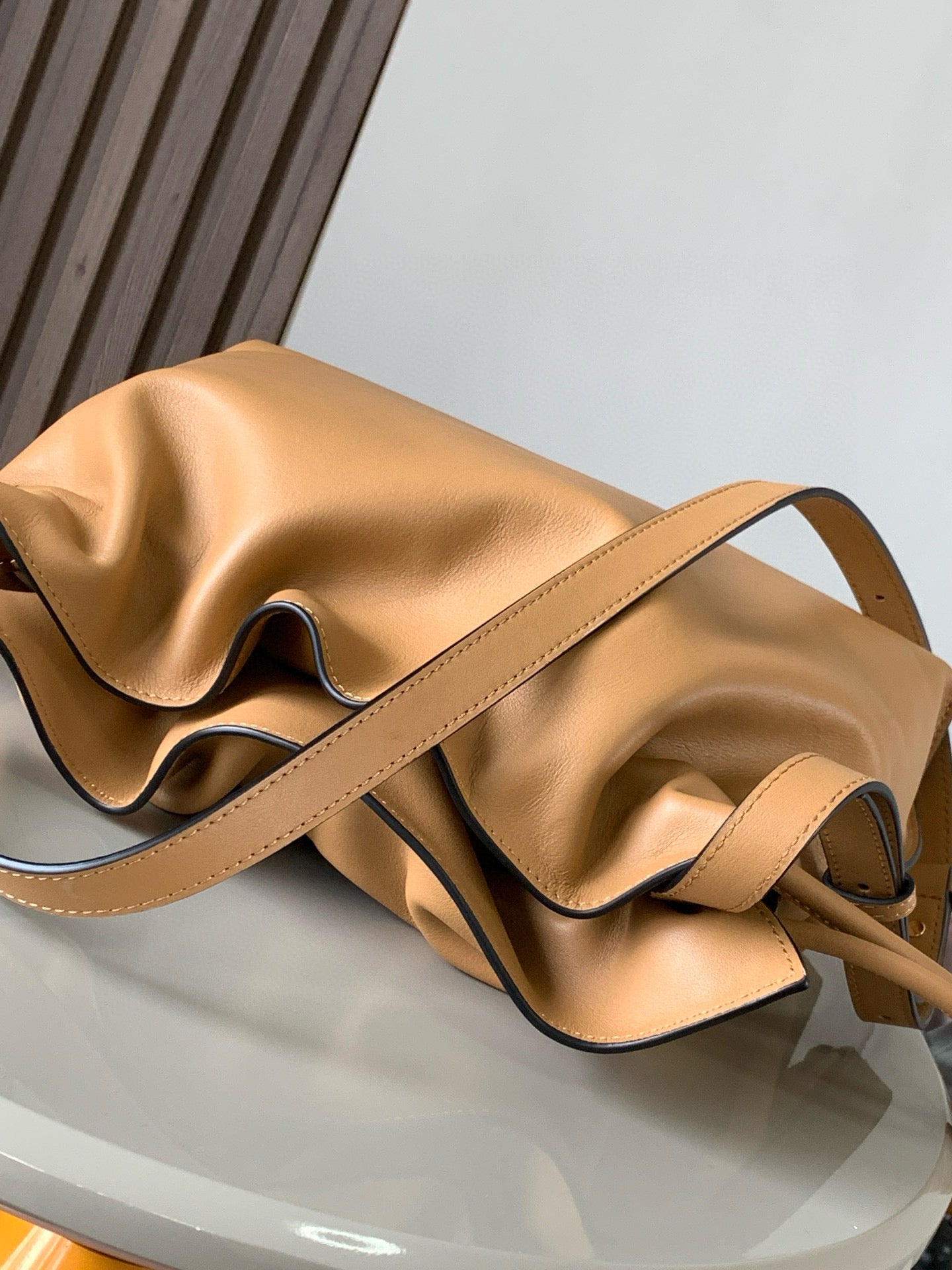 LOEWE LOE MEDIUM 30 FLAMENCO KNOT IN BEIGE LAMBSKIN