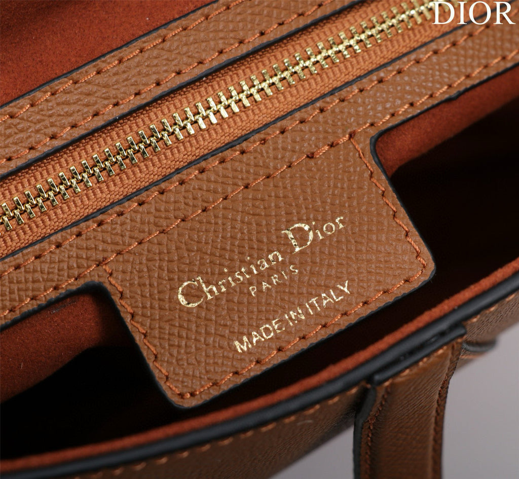 DIOR SADDLE BAG 25 WITH STRAP GOLD GRAINED CALFSKIN GHW