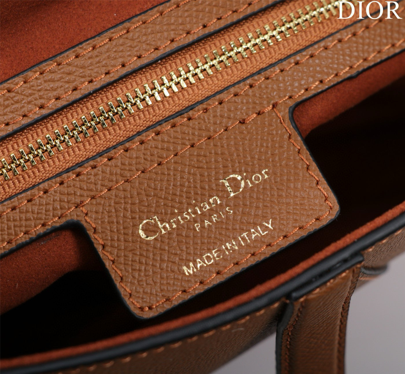 DIOR SADDLE BAG 25 WITH STRAP GOLD GRAINED CALFSKIN GHW