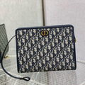 DIOR OBLIQUE BOOK TOTE 26 IN DARK BLUE MONOGRAM JACQUARD