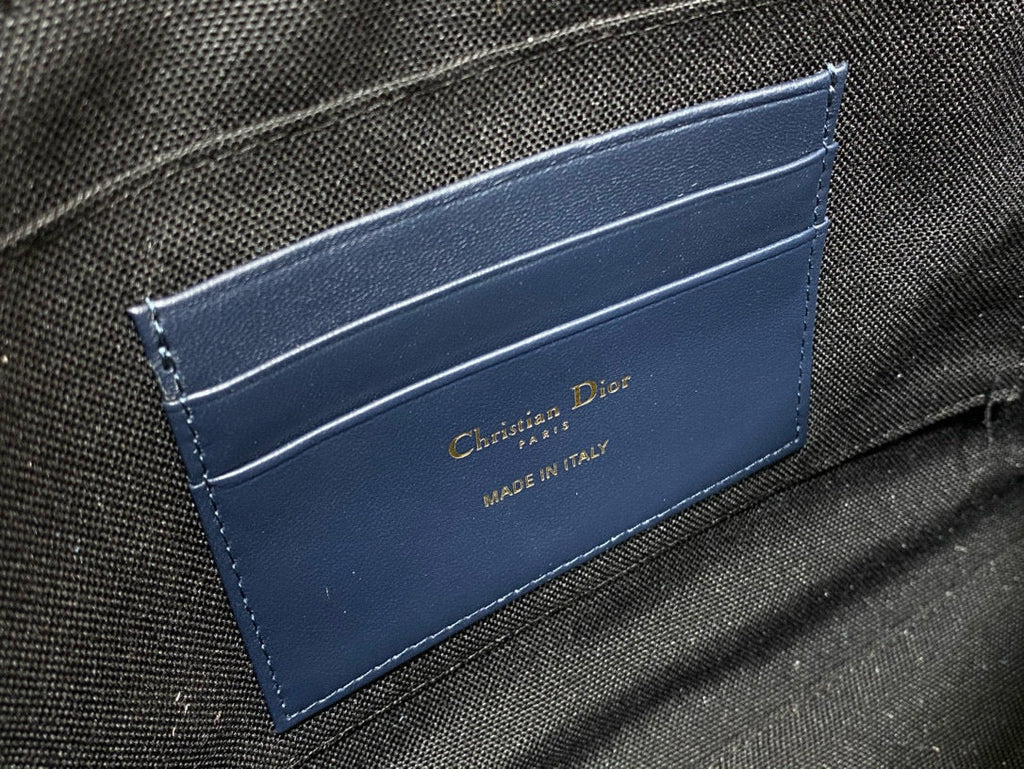 DIOR OBLIQUE BOOK TOTE 26 IN DARK BLUE MONOGRAM JACQUARD