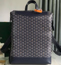 GOYARD CISALPIN BACKPACK 43 IN NAVY BLUE GOYARDINE CANVAS AND CALFSKIN