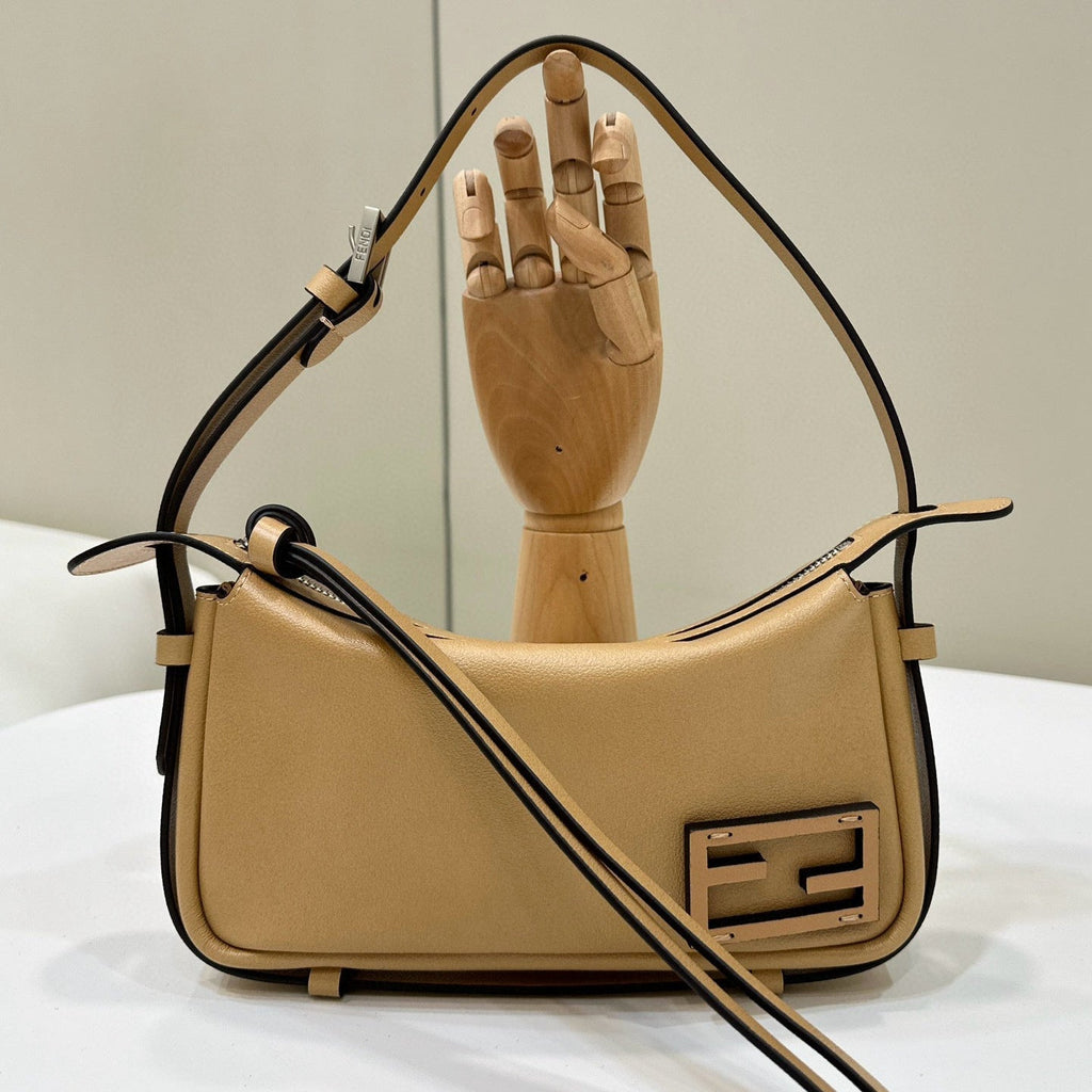 FENDI SIMPLY MINI 22 IN LIGHT BROWN GRAINED CALFSKIN