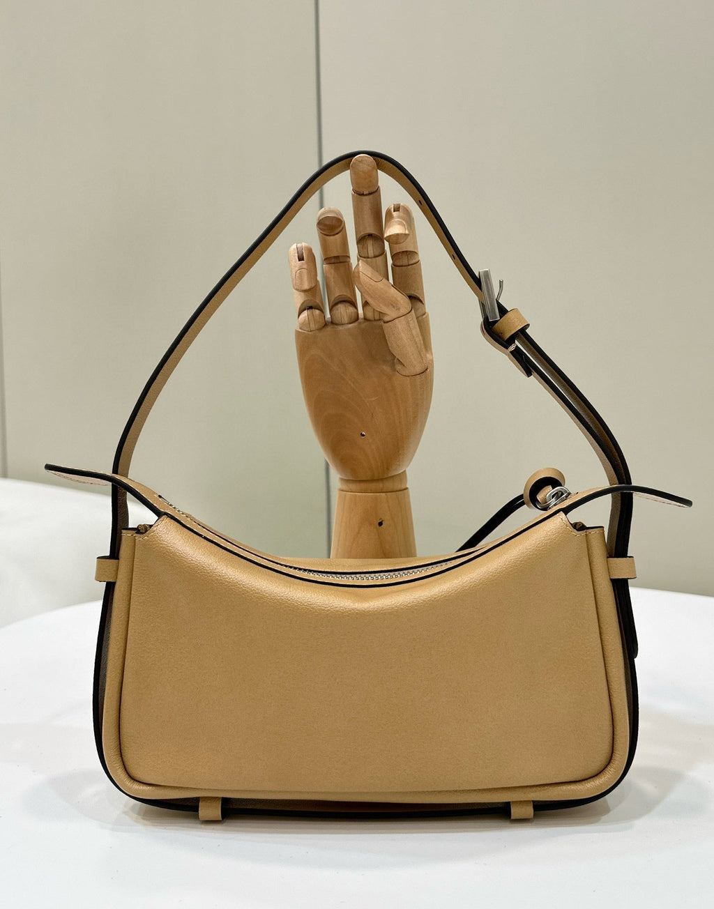 FENDI SIMPLY MINI 22 IN LIGHT BROWN GRAINED CALFSKIN