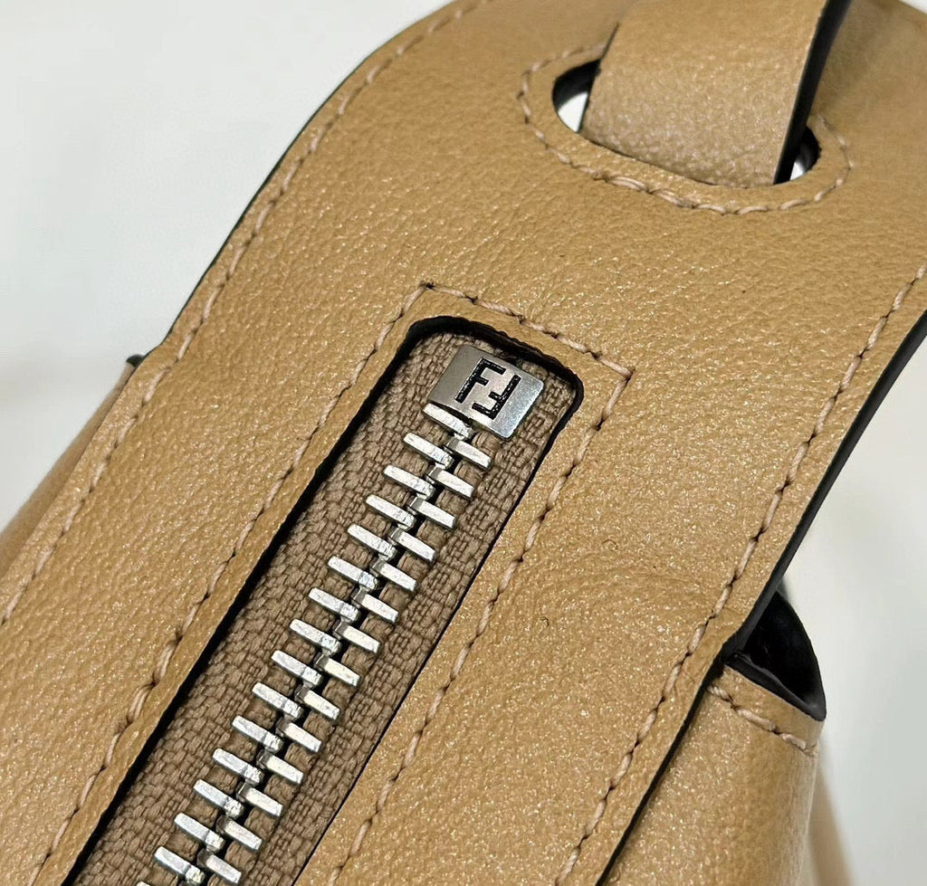 FENDI SIMPLY MINI 22 IN LIGHT BROWN GRAINED CALFSKIN